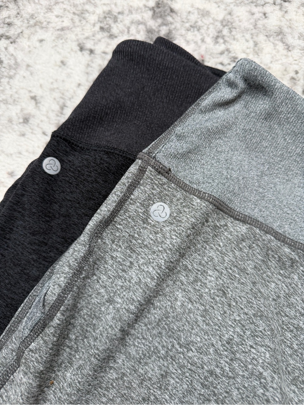 ZELLA Two Legging Bunddle Jogger Style Pockets Women's Size Large Grey Space Dye